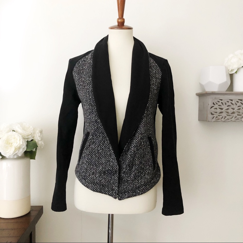 Lou & Grey knit stretch casual blazer black and grey size small